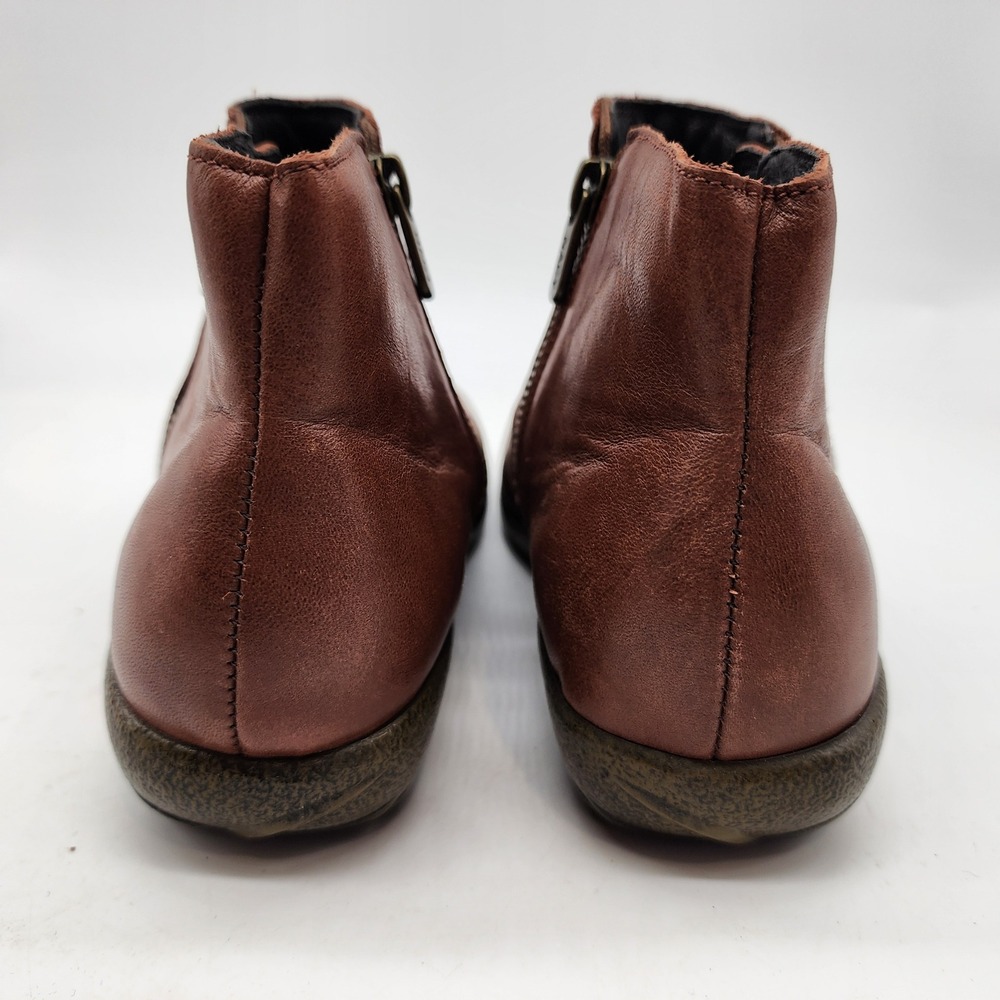 Naot Wanaka Ankle Boots Women's 38 US 7 Brown Leather Side Zip Comfort Booties - Picture 6 of 8